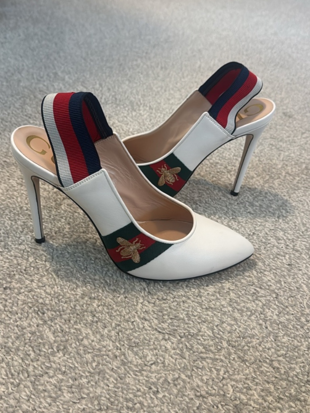 Gucci Sylvie Bee Slingback Pumps